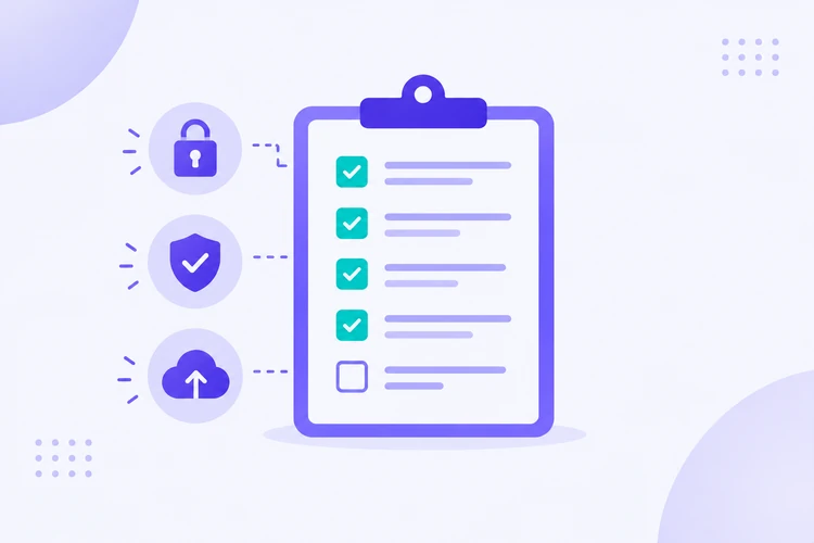 Illustration of a production-readiness checklist for an AI-assisted application before deployment.